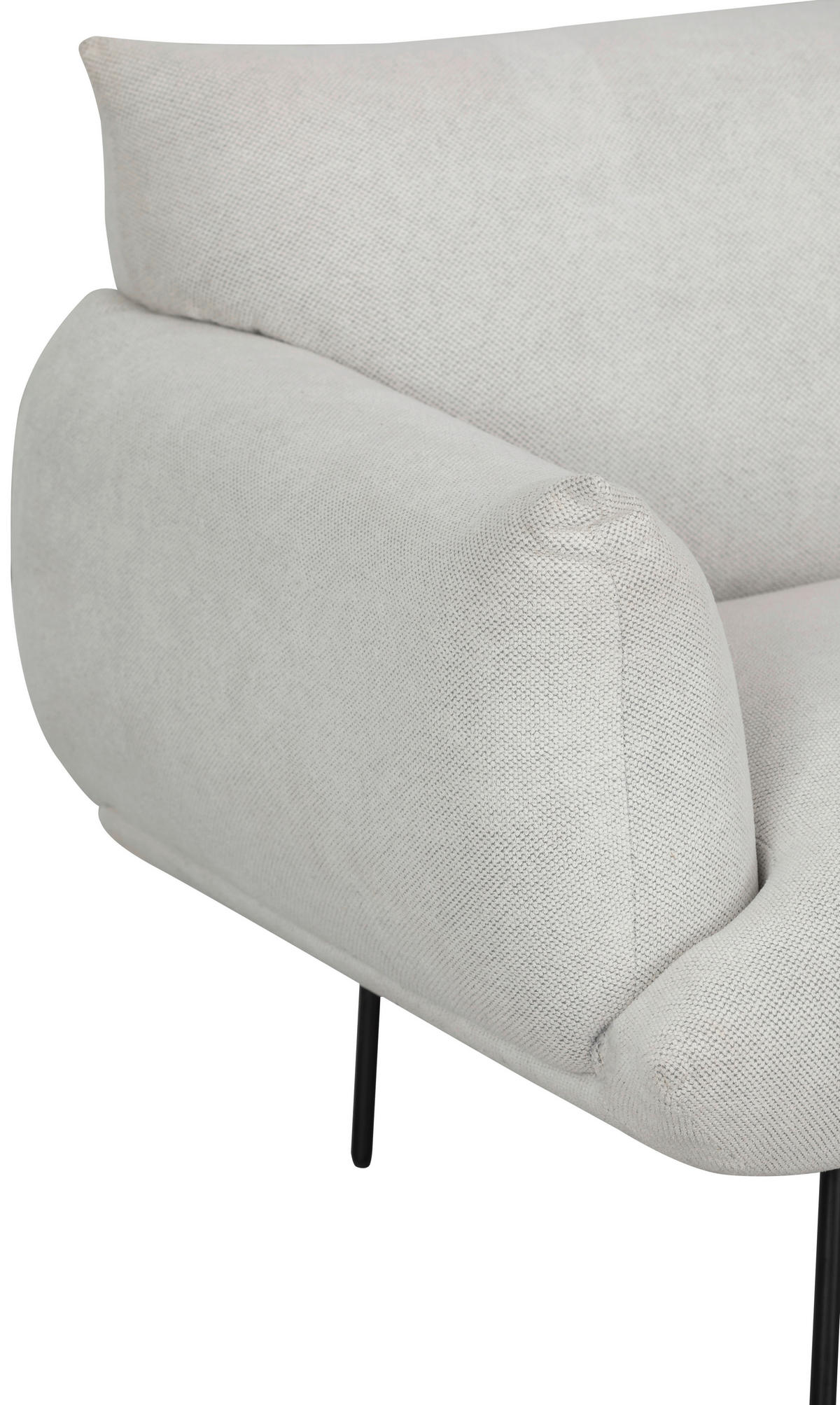 SOFA Mikrofaser Creme  - Creme/Schwarz, Trend, Textil/Metall (185/77/83cm) - P & B