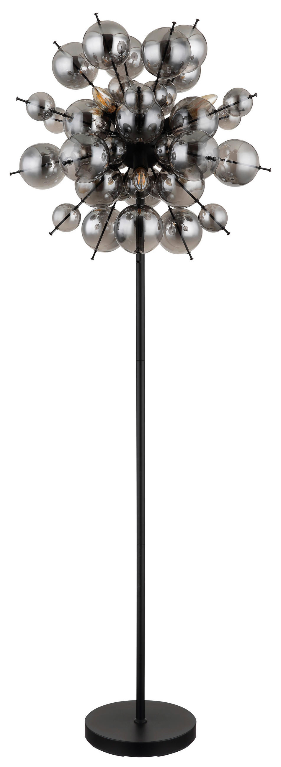 STEHLEUCHTE 55/55/155 cm  - Schwarz, Design, Glas/Metall (55/55/155cm) - Globo
