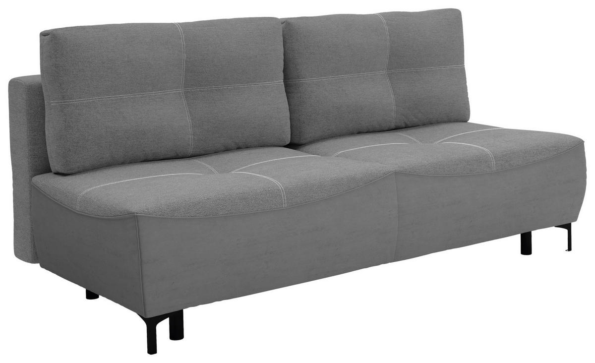 SCHLAFSOFA  mit Schlafen auf Sitzhöhe, Rücken echt Struktur Dunkelgrau  - Dunkelgrau/Schwarz, Design, Textil/Metall (197/94/96cm) - MID.YOU