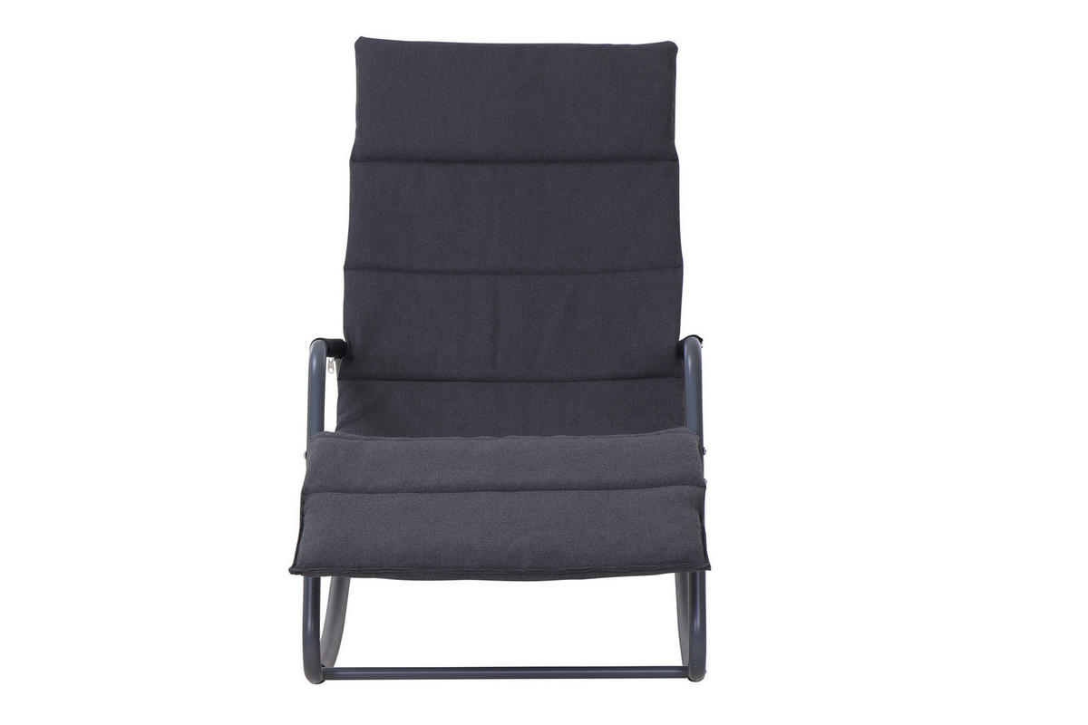 GARTEN-RELAXLIEGE 57/81/143 cm  - Schwarz, KONVENTIONELL, Kunststoff/Textil (57/81/143cm) - Siena Garden