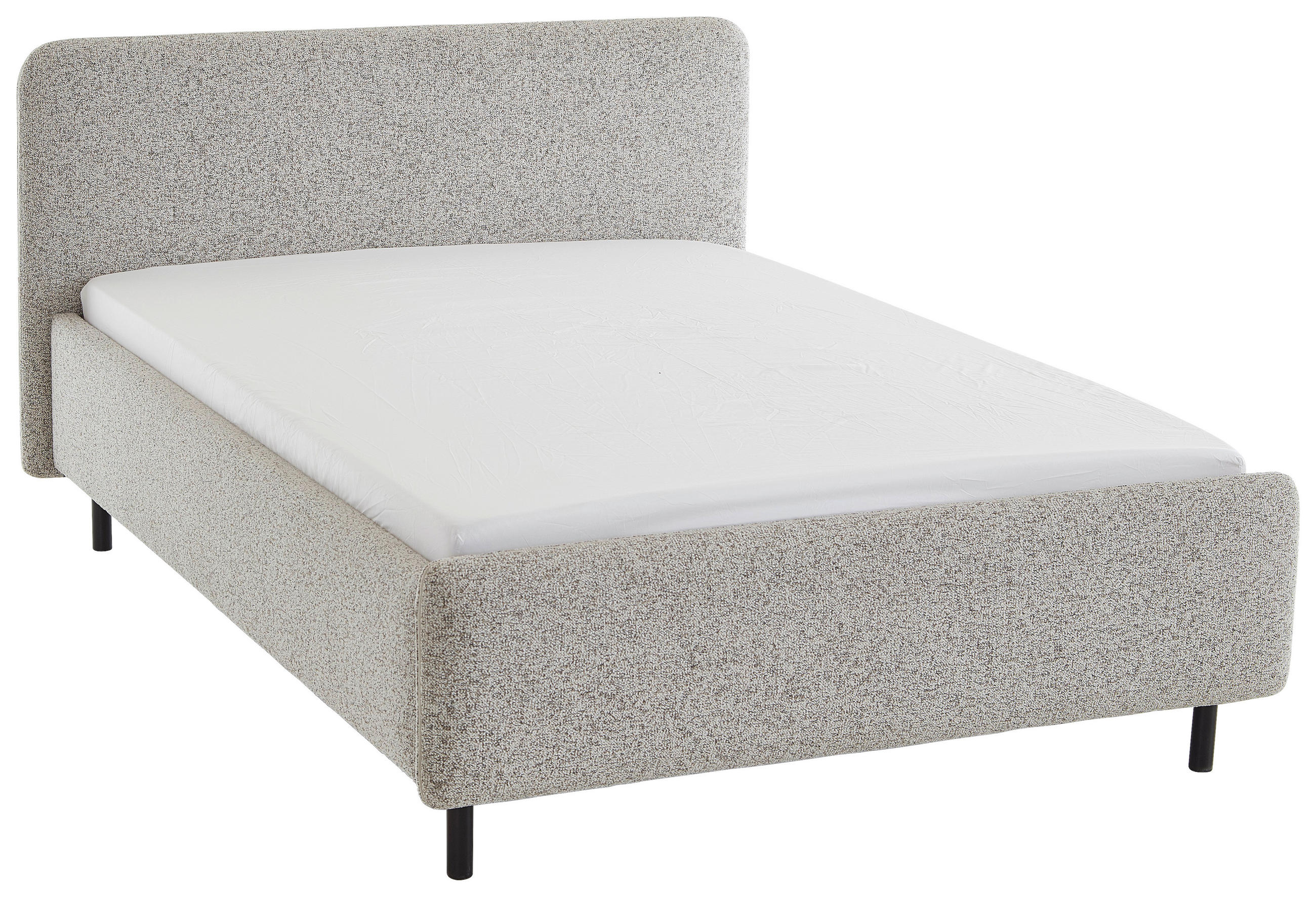 POLSTERBETT 140/200 cm,  in Beige, Lattenrost, Bettkasten,  - Birkefarben/Beige, Design, Holz/Textil (140/200cm) - Xora