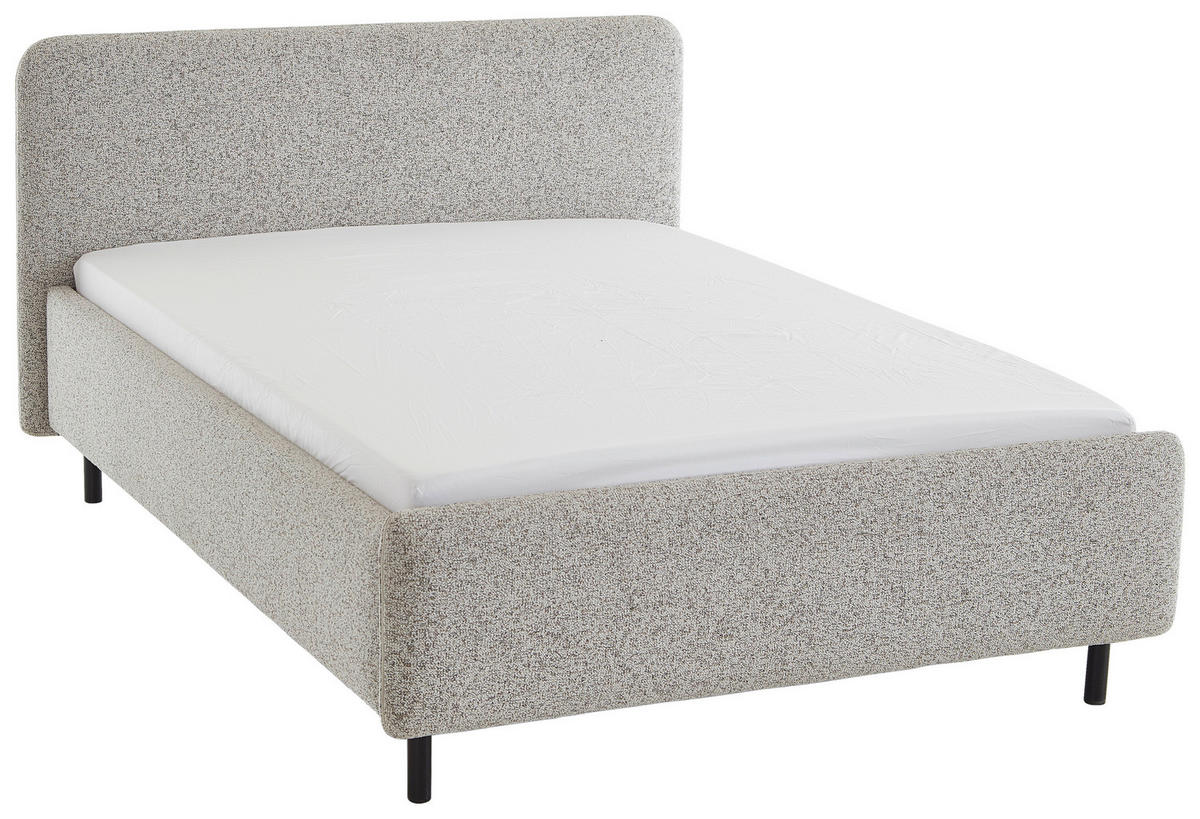 POLSTERBETT 140/200 cm,  in Beige, Lattenrost, Bettkasten,  - Birkefarben/Beige, Design, Holz/Textil (140/200cm) - Xora