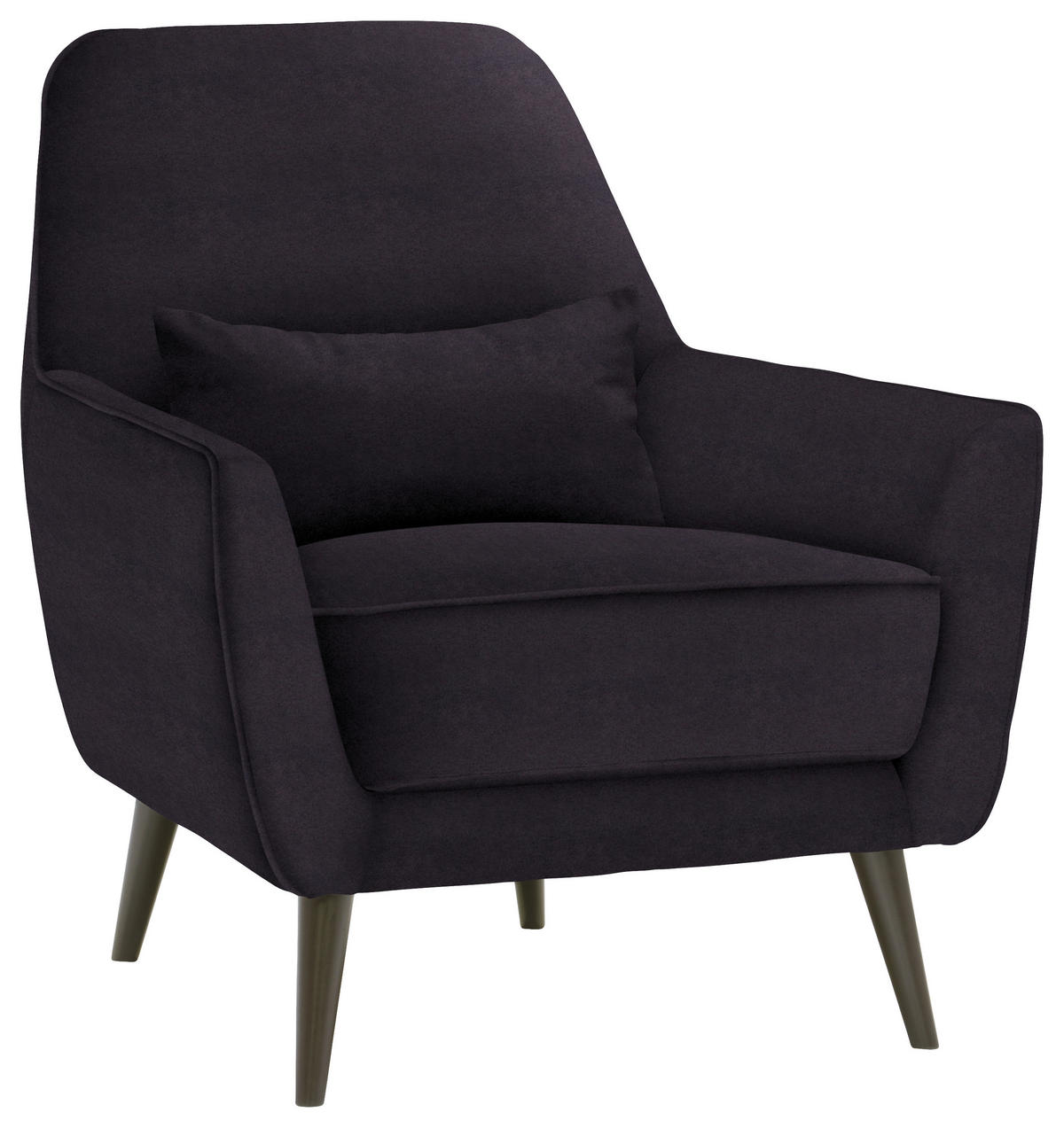 SESSEL in Mikrofaser Dunkelgrau  - Dunkelgrau/Schwarz, MODERN, Holz/Textil (77/86/80cm) - Carryhome