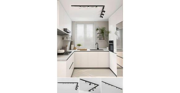 SCHIENENSYSTEM - Chromfarben/Schwarz, Trend, Kunststoff/Metall (110/104/14cm) - Novel