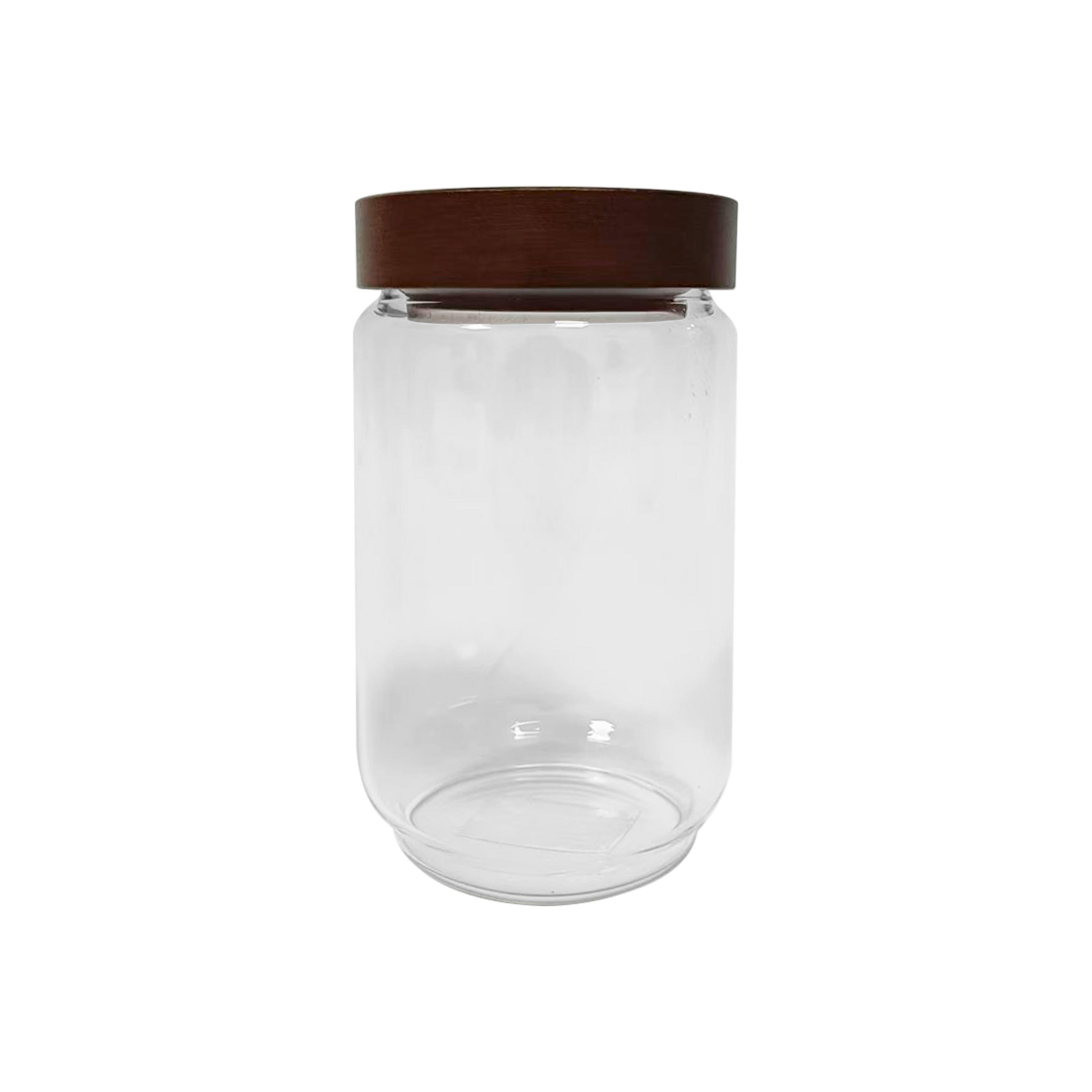 VORRATSDOSE 0.75 l  - Klar/Braun, Design, Glas/Holz (9/15cm) - Homeware Profession.