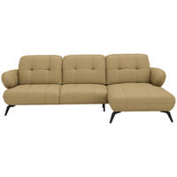 ECKSOFA Flachgewebe Honig  - Schwarz/Honig, Design, Textil/Metall (282/189cm) - Novel