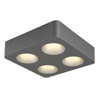 LED ZÁŘIČ, 22.4/22.4/5.5 cm - čiré/tmavě šedá, Konvenční, kov/plast (22.4/22.4/5.5cm) - Globo