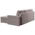 ECKSOFA  in Samt Taupe  - Taupe/Chromfarben, KONVENTIONELL, Kunststoff/Textil (233/140cm) - Carryhome