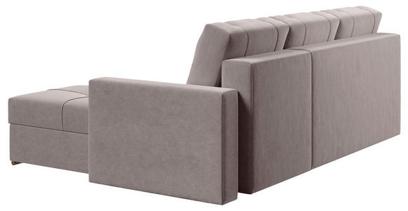 ECKSOFA  in Samt Taupe  - Taupe/Chromfarben, KONVENTIONELL, Kunststoff/Textil (233/140cm) - Carryhome