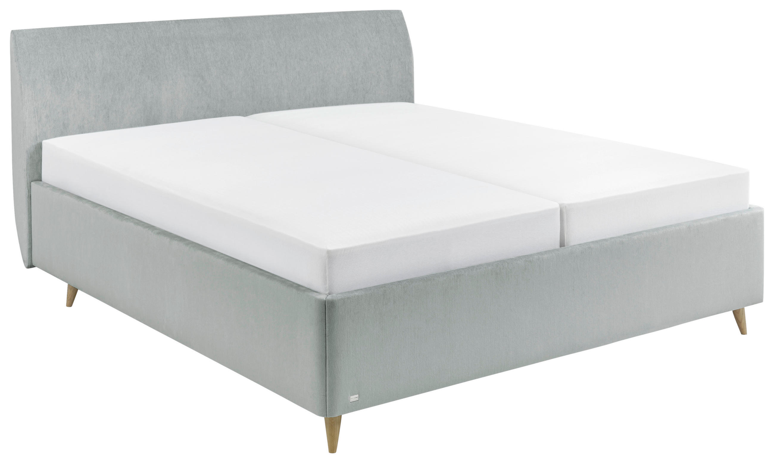 POLSTERBETT 180/200 cm,  in  - Eichefarben/Pastellgrün, Design, Holz/Textil (180/200cm) - RUF Betten