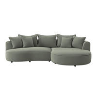 ECKSOFA LEVI Grün Velours, Struktur  - Schwarz/Grün, MODERN, Kunststoff/Textil (287/168cm) - Livetastic