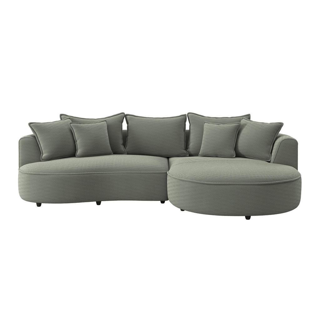 Ecksofa Levi Mit Kissen Grün 287x168 Cm