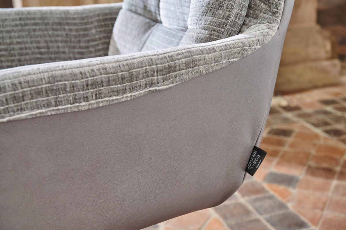 ARMLEHNSTUHL  in Chenille, Mikrofaser  - Schwarz/Grau, Design, Textil/Metall (63/90/69cm) - Johann Jakob