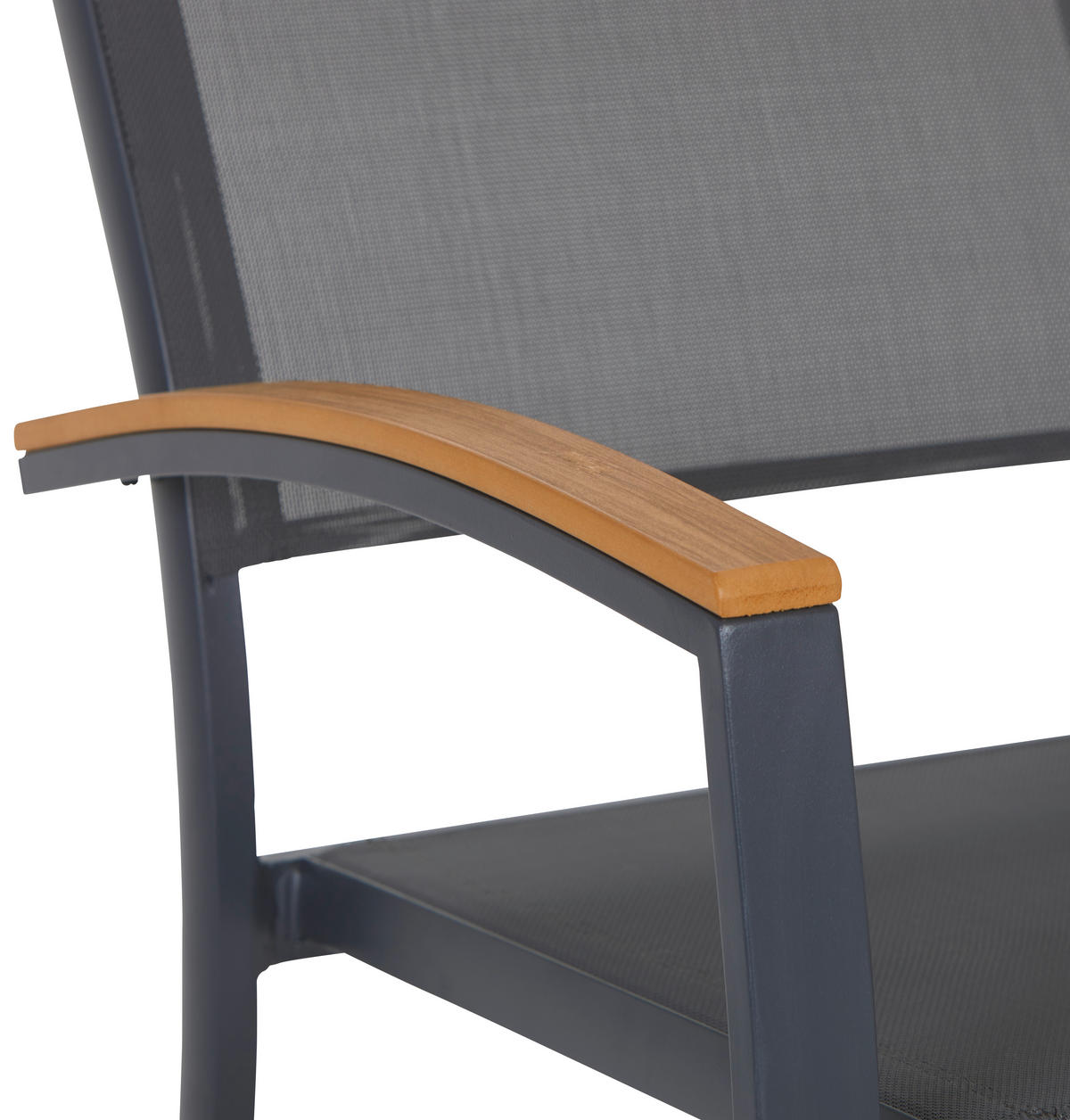 STAPELSESSEL Aluminium Anthrazit, Braun  - Anthrazit/Braun, MODERN, Kunststoff/Textil (66/86/56cm) - Ambia Garden