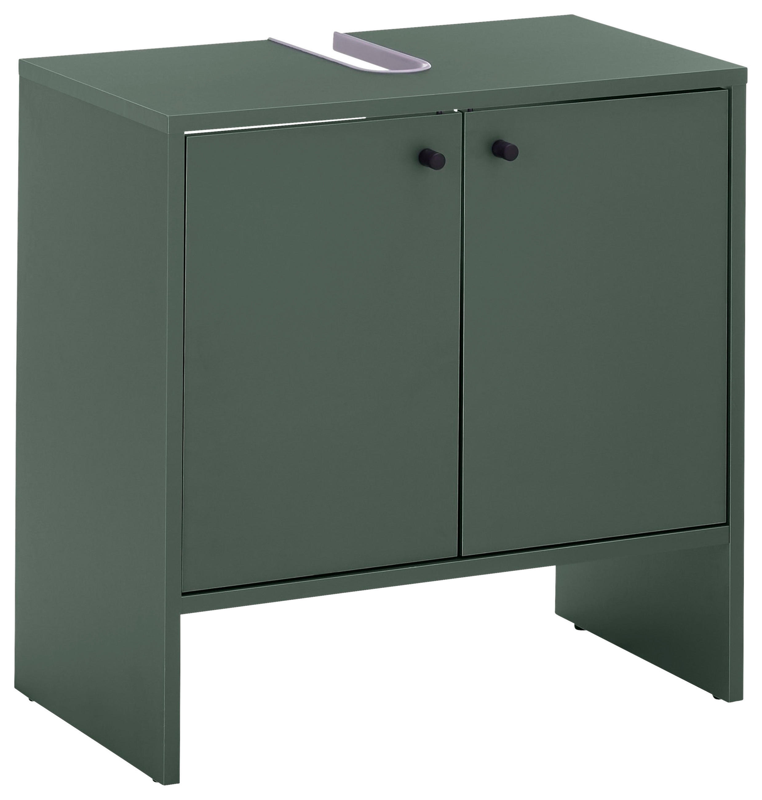 WASCHBECKENUNTERSCHRANK 60/60/35 cm  - Schwarz/Olivgrün, MODERN, Holzwerkstoff/Kunststoff (60/60/35cm) - MID.YOU