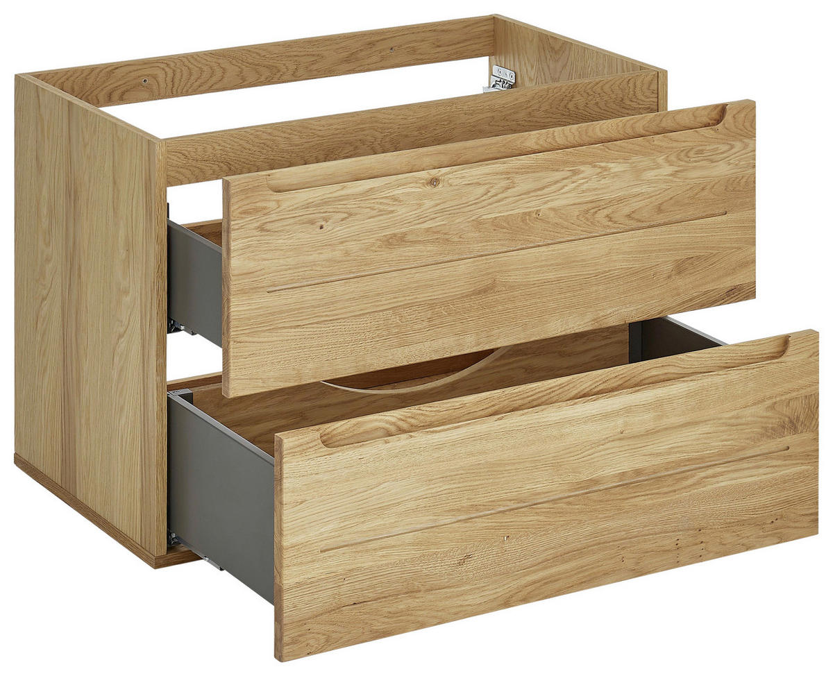WASCHBECKENUNTERSCHRANK 80/54/46 cm  - Eichefarben, KONVENTIONELL, Holz/Holzwerkstoff (80/54/46cm) - Linea Natura