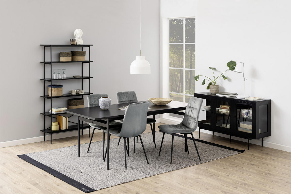 SIDEBOARD  in 140/82/40 cm  - Klar/Schwarz, KONVENTIONELL, Glas/Holzwerkstoff (140/82/40cm) - MID.YOU