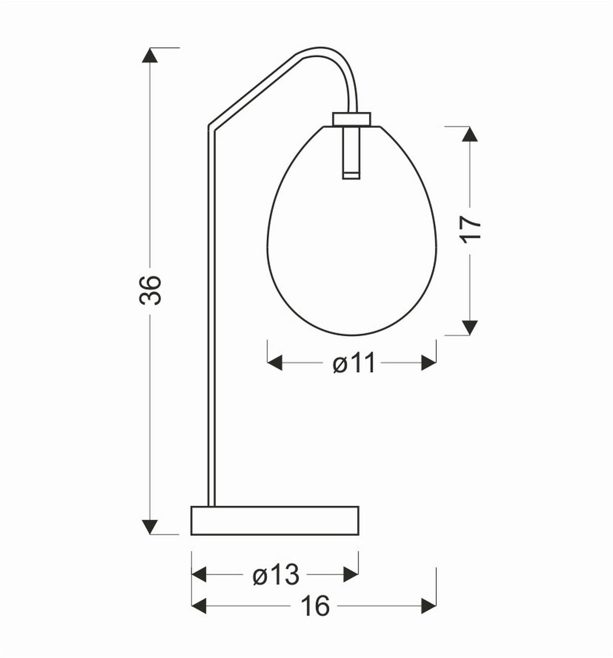 TISCHLEUCHTE Lukka 13/16/36 cm   - Chromfarben/Edelstahlfarben, Design, Glas/Metall (13/16/36cm)