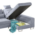 ECKSOFA in Flachgewebe Grau  - Grau, Design, Textil/Metall (260/188cm) - Hom`in