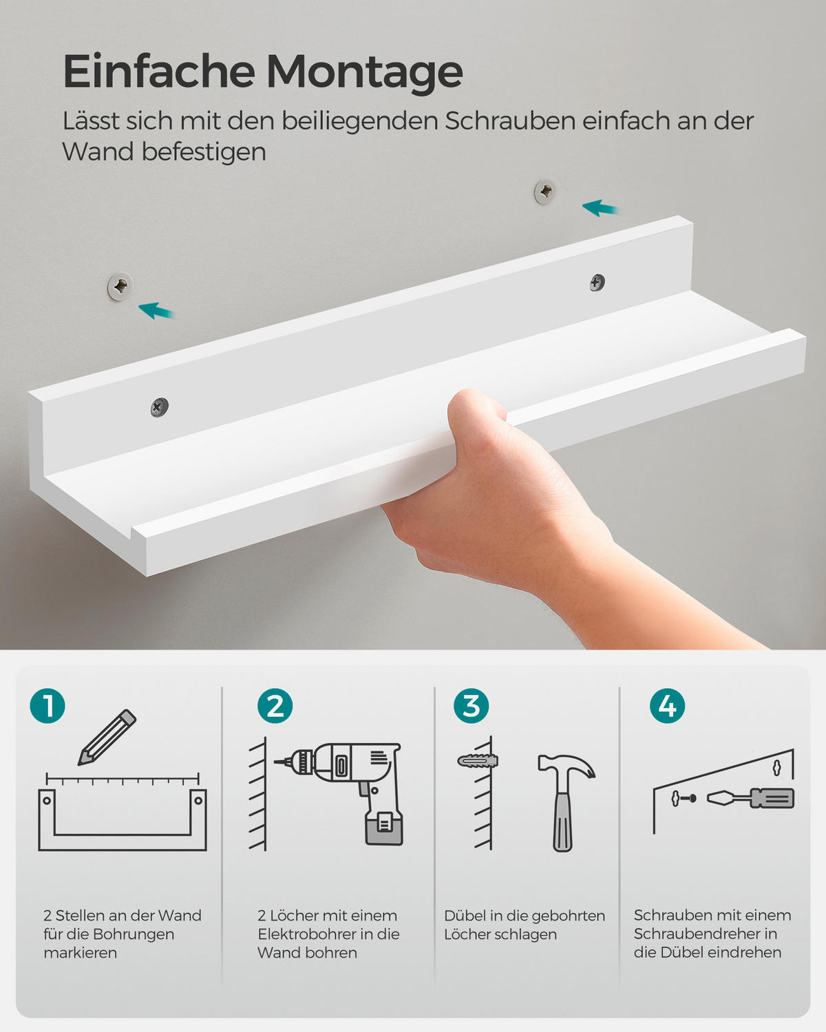 WANDBOARDSET 3-teilig Weiß  - Weiß, Trend, Holzwerkstoff (38/5/10cm) - Boxxx