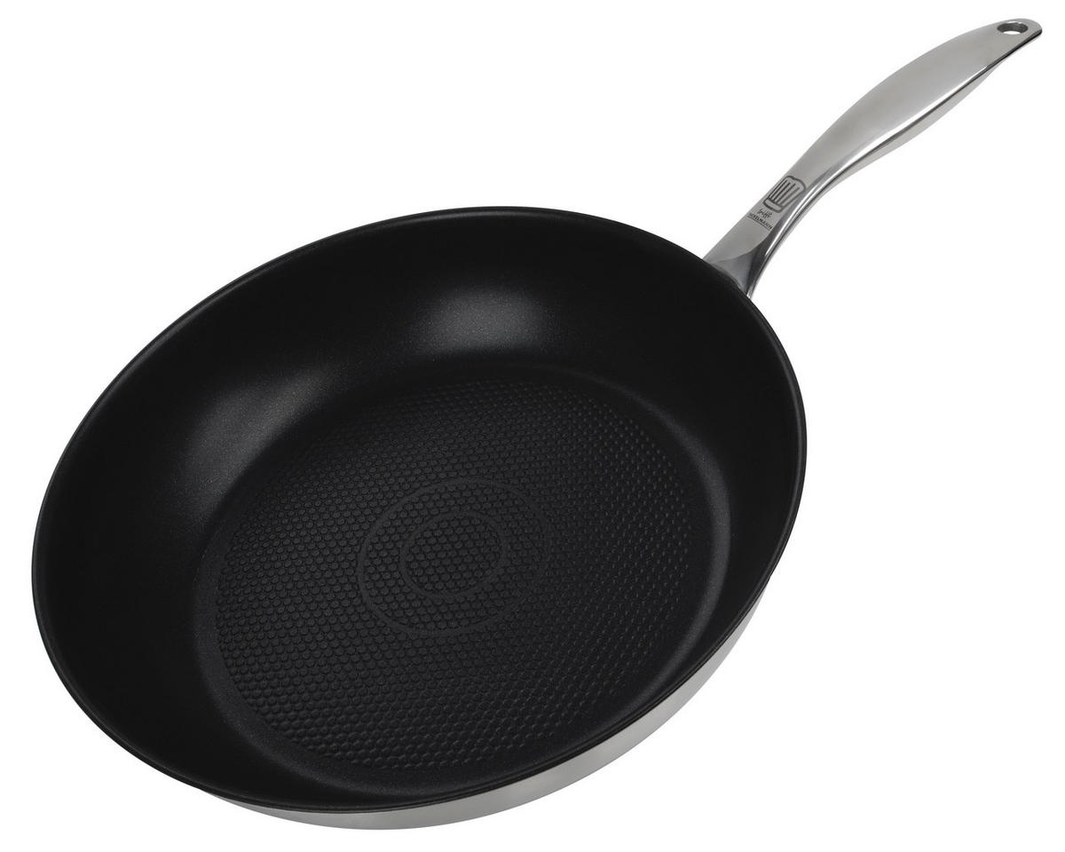 TIGAIE PENTRU PRĂJIT 28 cm  - argintiu/negru, Design, metal (28cm) - Chefkoch+Fackelmann