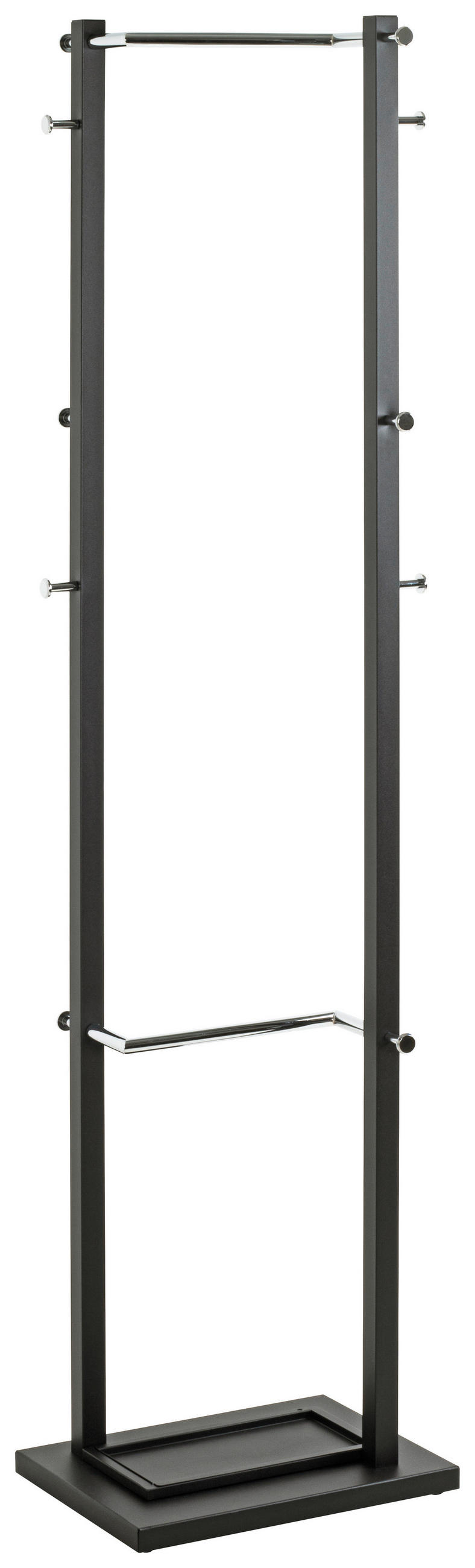 GARDEROBENSTÄNDER in Schwarz, Chromfarben 40/175/30 cm   - Chromfarben/Schwarz, Design, Metall (40/175/30cm)