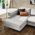 ECKSOFA Creme Chenille  - Creme/Schwarz, KONVENTIONELL, Textil/Metall (184/265cm) - Hom`in