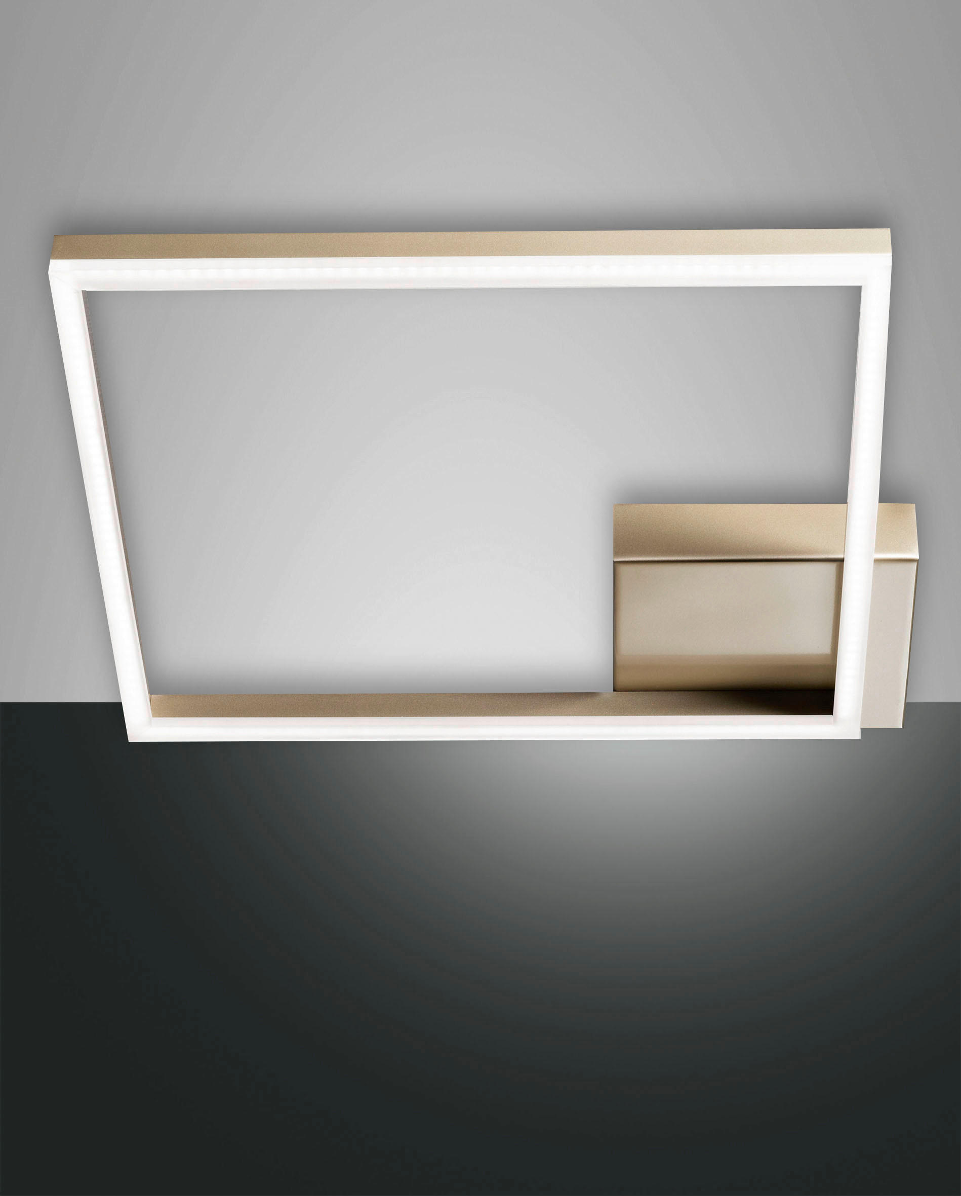 LED-WANDLEUCHTE Bard 45/45/6,5 cm   - Goldfarben, Design, Kunststoff/Metall (45/45/6,5cm) - Fabas Luce