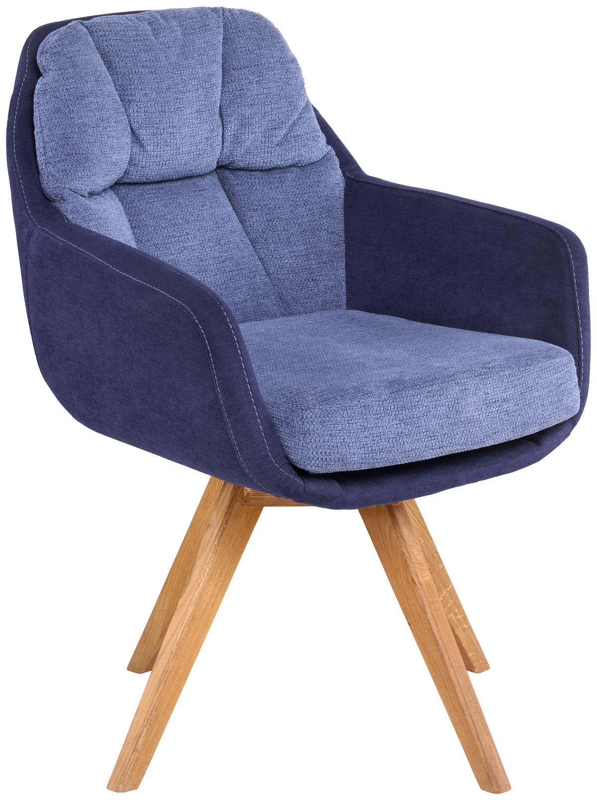 ARMLEHNSTUHL  in Flachgewebe  - Blau/Wildeiche, Design, Holz/Textil (65/85/68cm) - Linea Natura