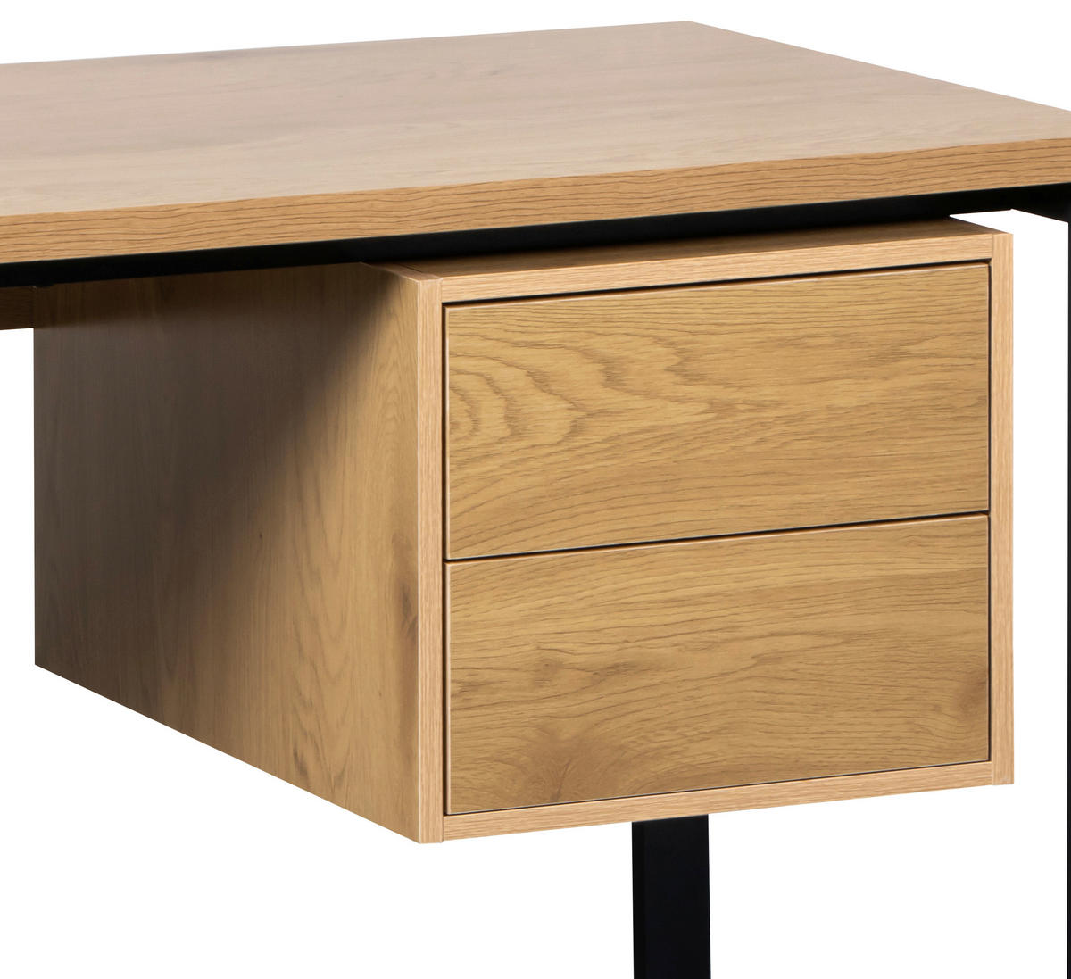 SCHREIBTISCH 140/60/75 cm  - Eichefarben/Schwarz, MODERN, Holzwerkstoff/Metall (140/60/75cm) - Livetastic