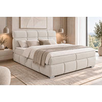 BOXBETT 180/200 cm,  in Perlmutt, Bettkasten, Topper,  - Chromfarben/Perlmutt, MODERN, Holz/Kunststoff (180/200cm) - MID.YOU