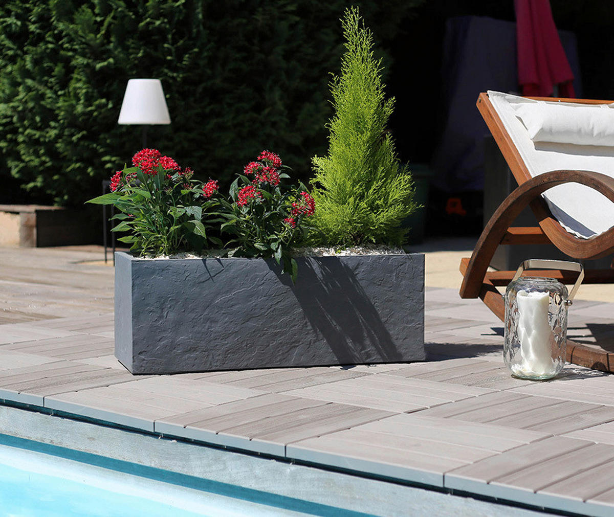 BLUMENKASTEN  - Anthrazit, Basics, Kunststoff (80/30/30cm) - Ambia Garden