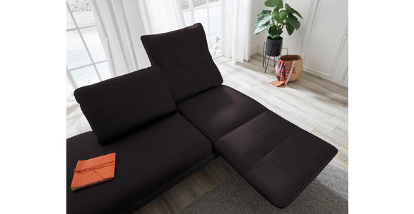 RÉCAMIERE in Echtleder Dunkelbraun - Chromfarben/Dunkelbraun, Design, Leder/Metall (209/85-109/95-16cm) - Dieter Knoll