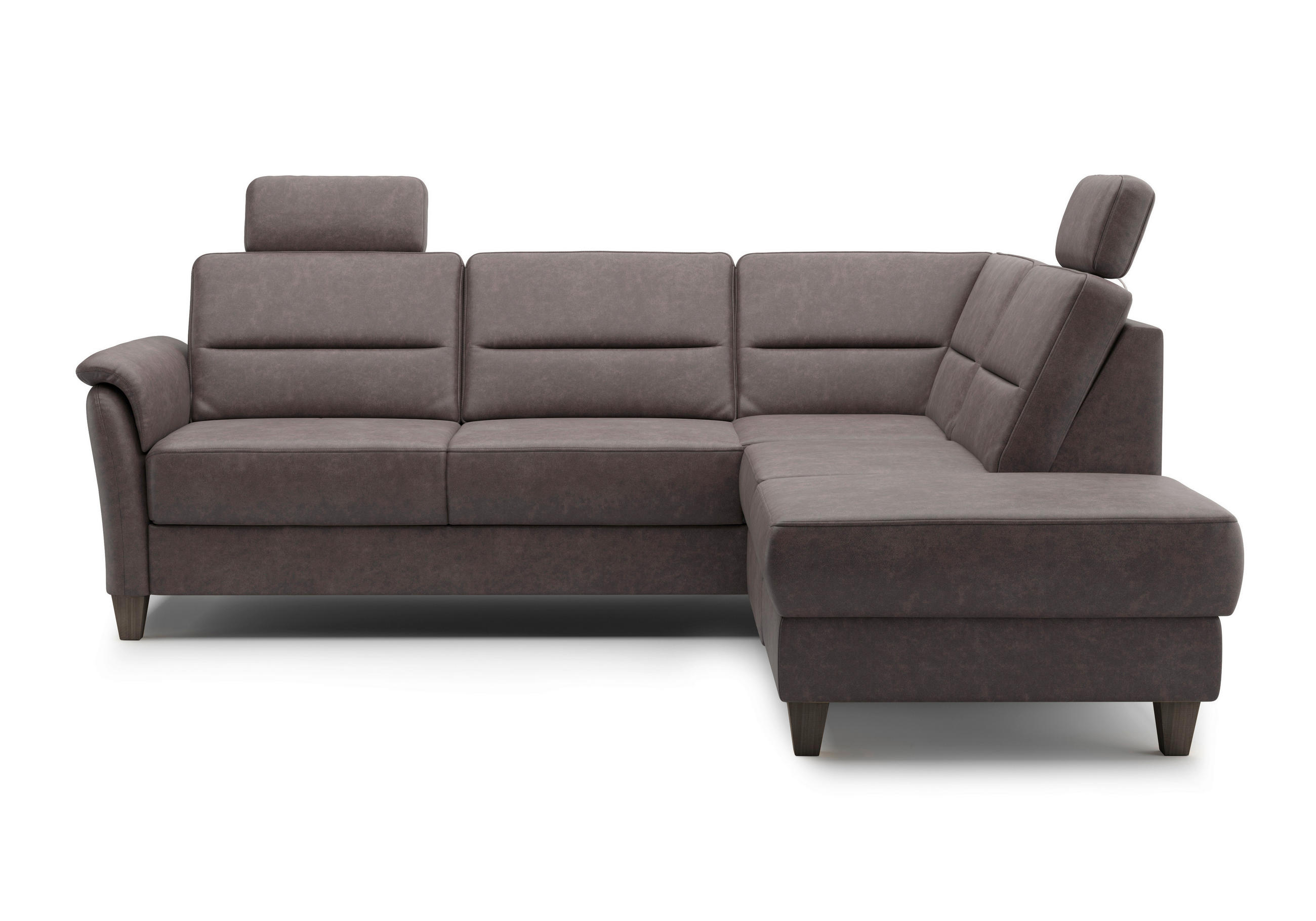 ECKSOFA in Mikrofaser Braun  236/212 cm  - Wengefarben/Braun, KONVENTIONELL, Holz/Textil (236/212cm) - Sit & More