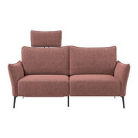 3-SITZER-SOFA Chenille Bordeaux  - Bordeaux/Schwarz, Konventionell, Textil/Metall (184/90/92cm) - Elegando
