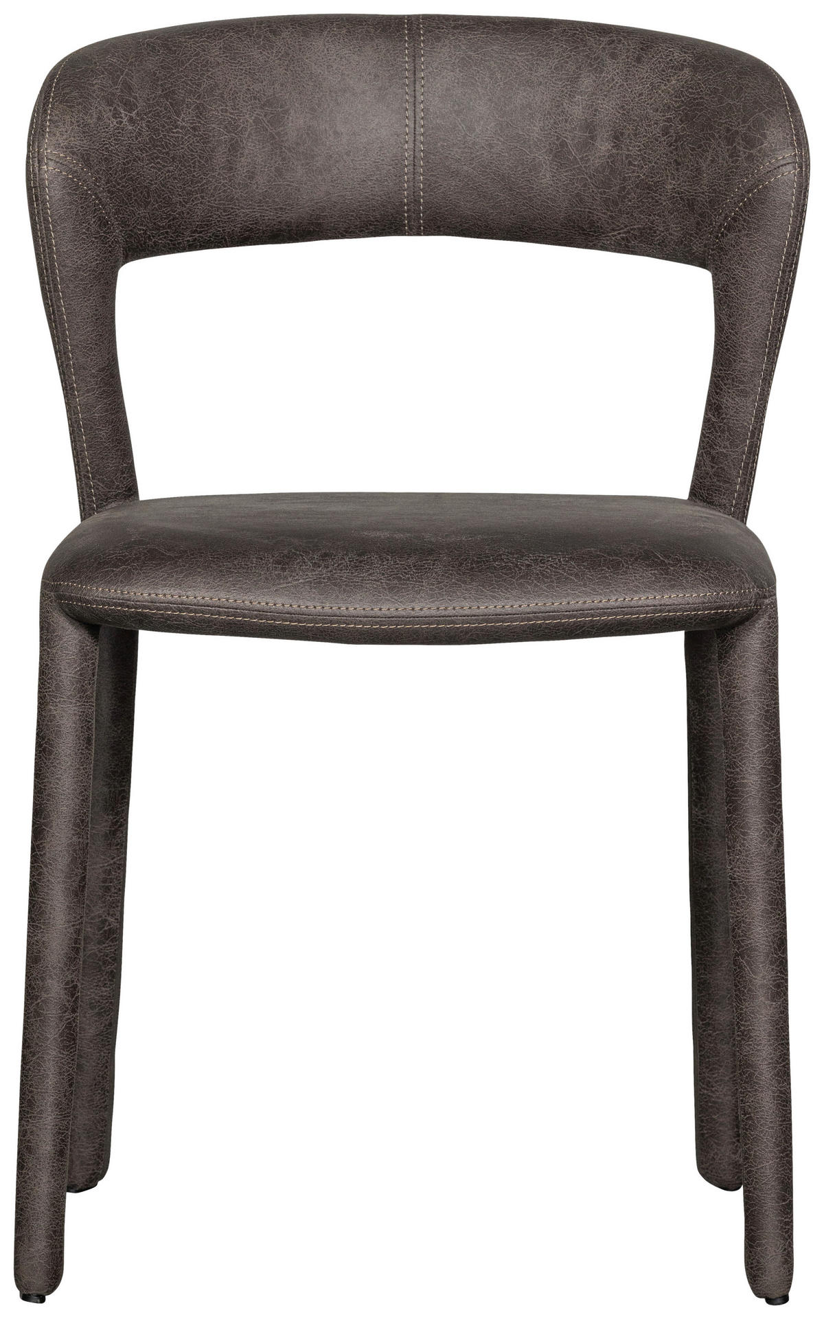 STUHL-SET 2 Stück  Lederlook  - Schwarz/Grau, MODERN, Kunststoff/Textil (51/76/56cm) - Livetastic