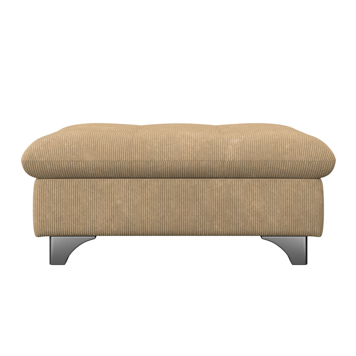 HOCKER in Textil Sandfarben  - Sandfarben/Chromfarben, Konventionell, Textil/Metall (108/46/108cm) - Livetastic