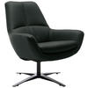 SESSEL in Echtleder Schwarz  - Schwarz, Modern, Leder/Metall (81/92/83cm) - Trendmanufaktur
