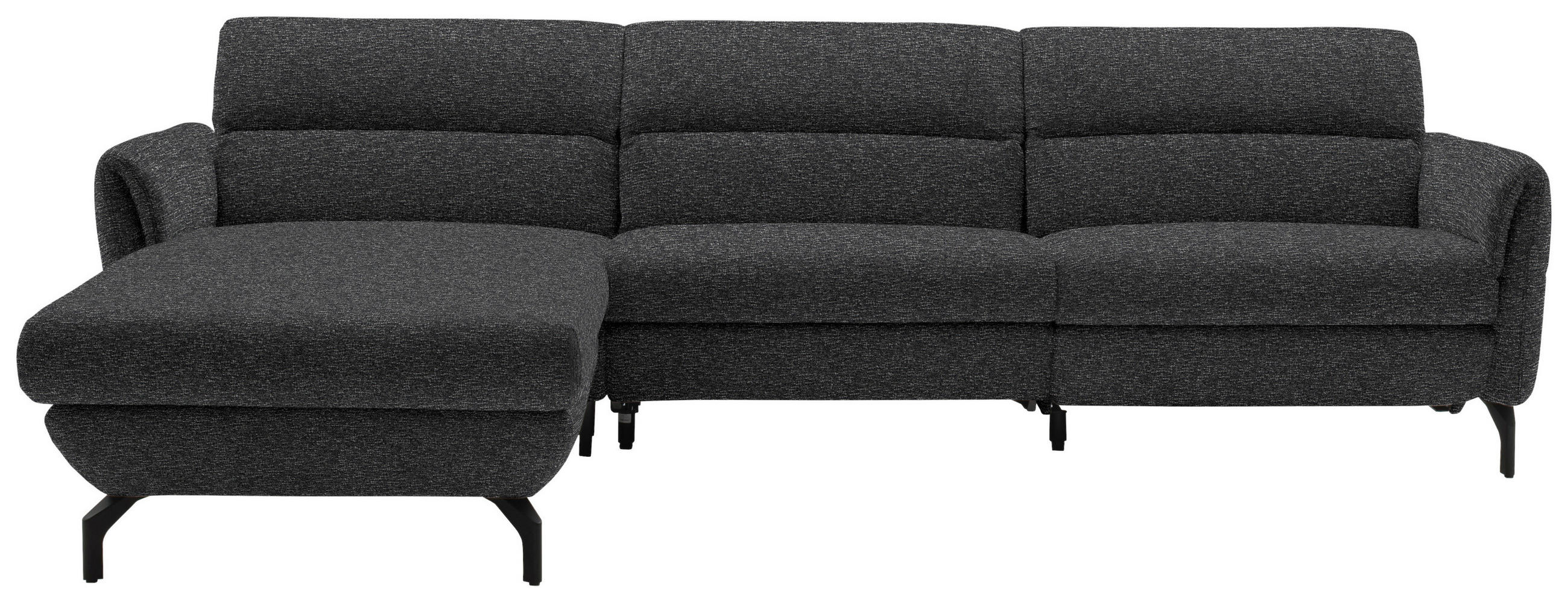 ECKSOFA Anthrazit Chenille  - Anthrazit/Schwarz, Design, Textil/Metall (187/299cm) - Schöner Wohnen