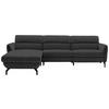 ECKSOFA in Chenille Anthrazit  187/299 cm  - Anthrazit/Schwarz, Design, Textil/Metall (187/299cm) - Schöner Wohnen