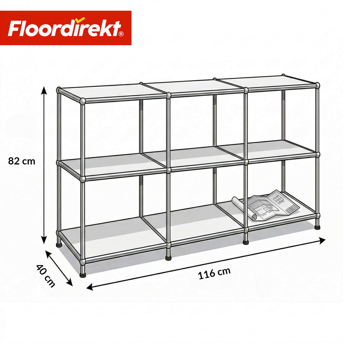 SIDEBOARD Concept Epure MK-018 116/82/40 cm  - Weiß, Basics, Metall (116/82/40cm) - Floordirekt