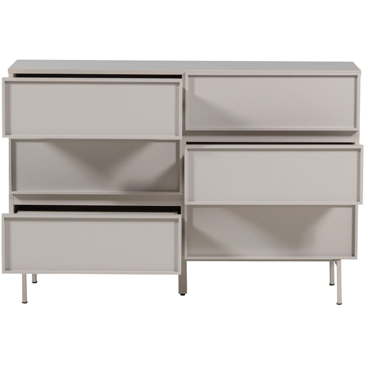 KOMMODE Tours, 120/80/42 cm, 6 Schublade(n)  - Sandfarben, Design, Holzwerkstoff/Metall (120/80/42cm) - Livetastic
