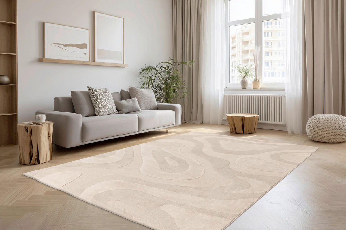 WEBTEPPICH 80/150 cm Bergamo Beige  - Beige, Design, Textil (80/150cm) - Batucci
