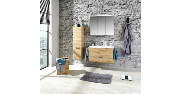 Waschbeckenunterschrank mit Soft-Close Avensis B: 90cm - Fichtefarben/Eichefarben, MODERN, Holzwerkstoff (90/53/45cm) - Luca Bessoni