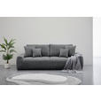 BIGSOFA Chenille Dunkelgrau  - Dunkelgrau/Dunkelbraun, KONVENTIONELL, Kunststoff/Textil (250/100/90cm) - Carryhome