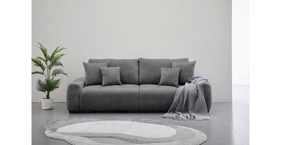 BIGSOFA Chenille Dunkelgrau - Dunkelgrau/Dunkelbraun, KONVENTIONELL, Kunststoff/Textil (250/100/90cm) - Carryhome
