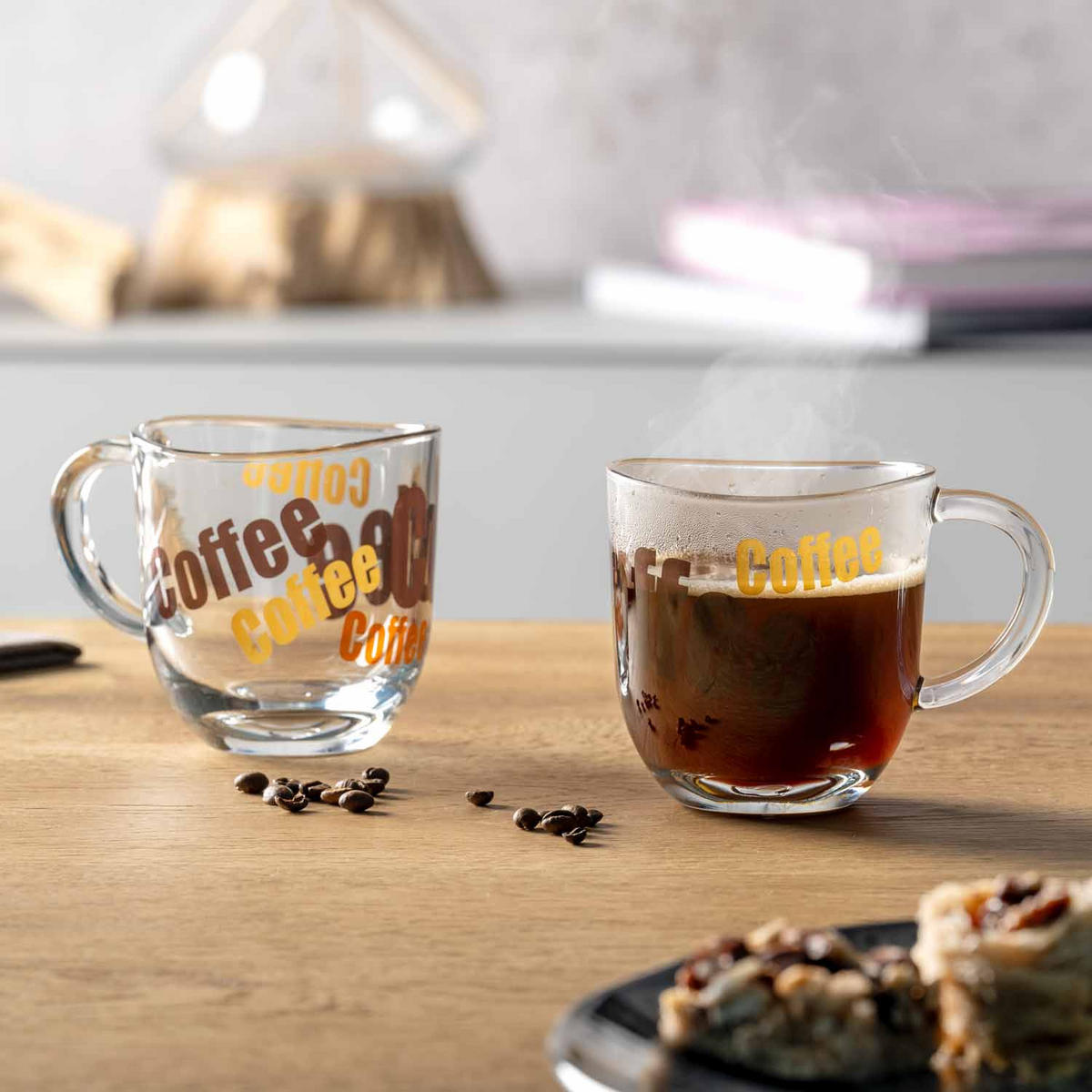 KAFFEEGLÄSERSET Napoli 6-teilig  - Transparent/Braun, KONVENTIONELL, Glas (280ml) - Leonardo