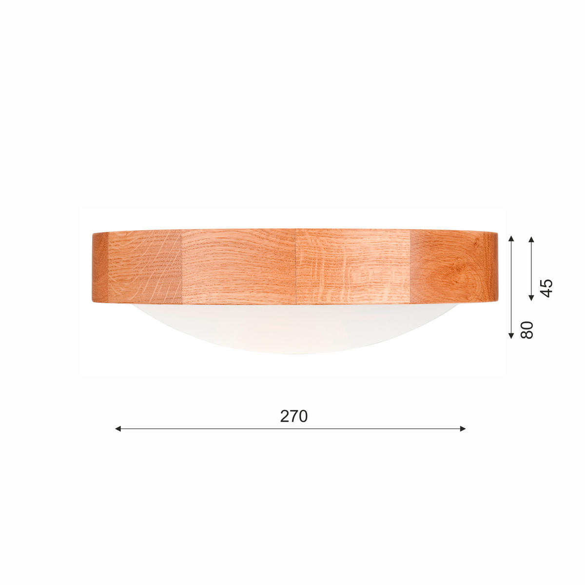 DECKENLEUCHTE Anello 27/8 cm   - Alteiche, Natur, Holz (27/8cm)