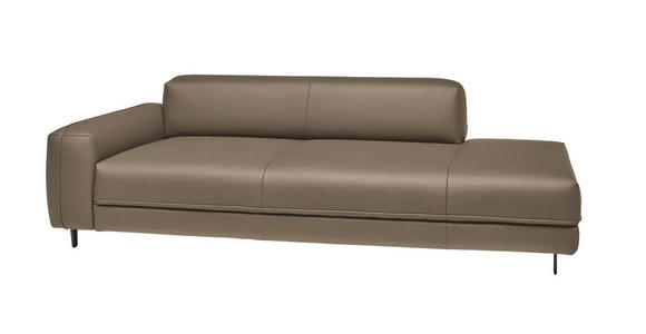 2,5-SITZER  in Echtleder Hellbraun   - Hellbraun/Anthrazit, Design, Leder/Metall (226/70/109cm) - Johann Jakob