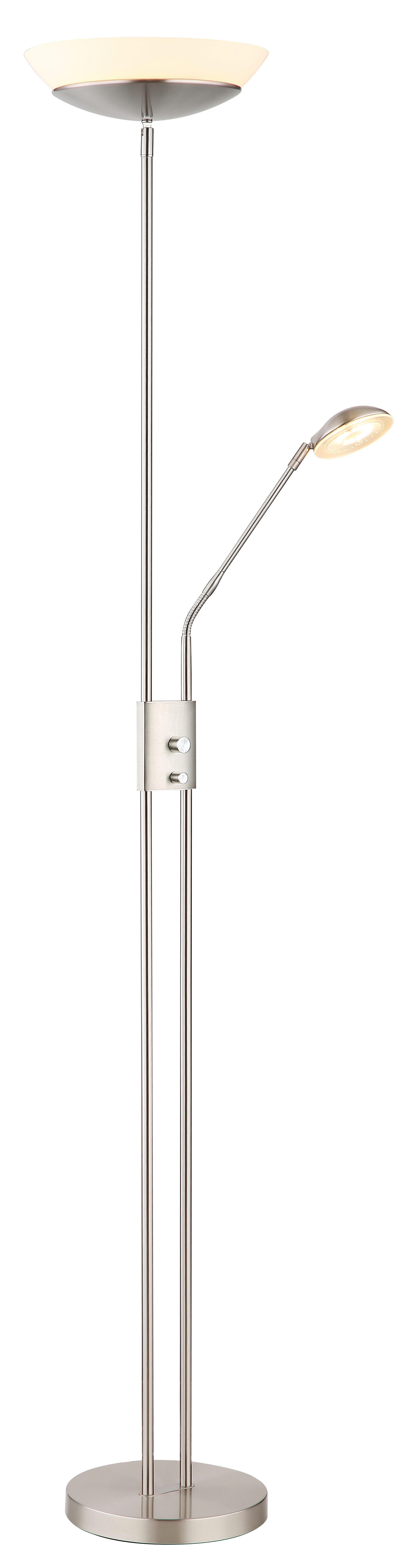 LED-DECKENFLUTER 29/180 cm    - Opal/Nickelfarben, KONVENTIONELL, Glas/Kunststoff (29/180cm) - Globo